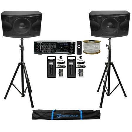 Rockville Karaoke Machine System w/ Pair 12" Speakers+Powered Mixer w/Bluetooth