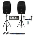 thumbnail image 1 of Rockville Karaoke System w/(2) 15" Speakers+Bluetooth Mixer+Stands+Wireless Mics, 1 of 34