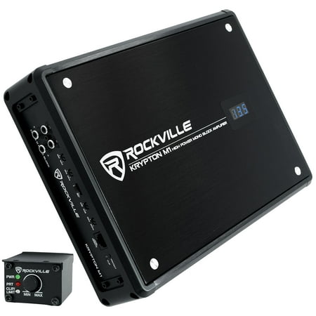 Rockville Krypton-M1 2000w Peak/500w RMS Mono 1 Ohm Car Amplifier Amp+Remote