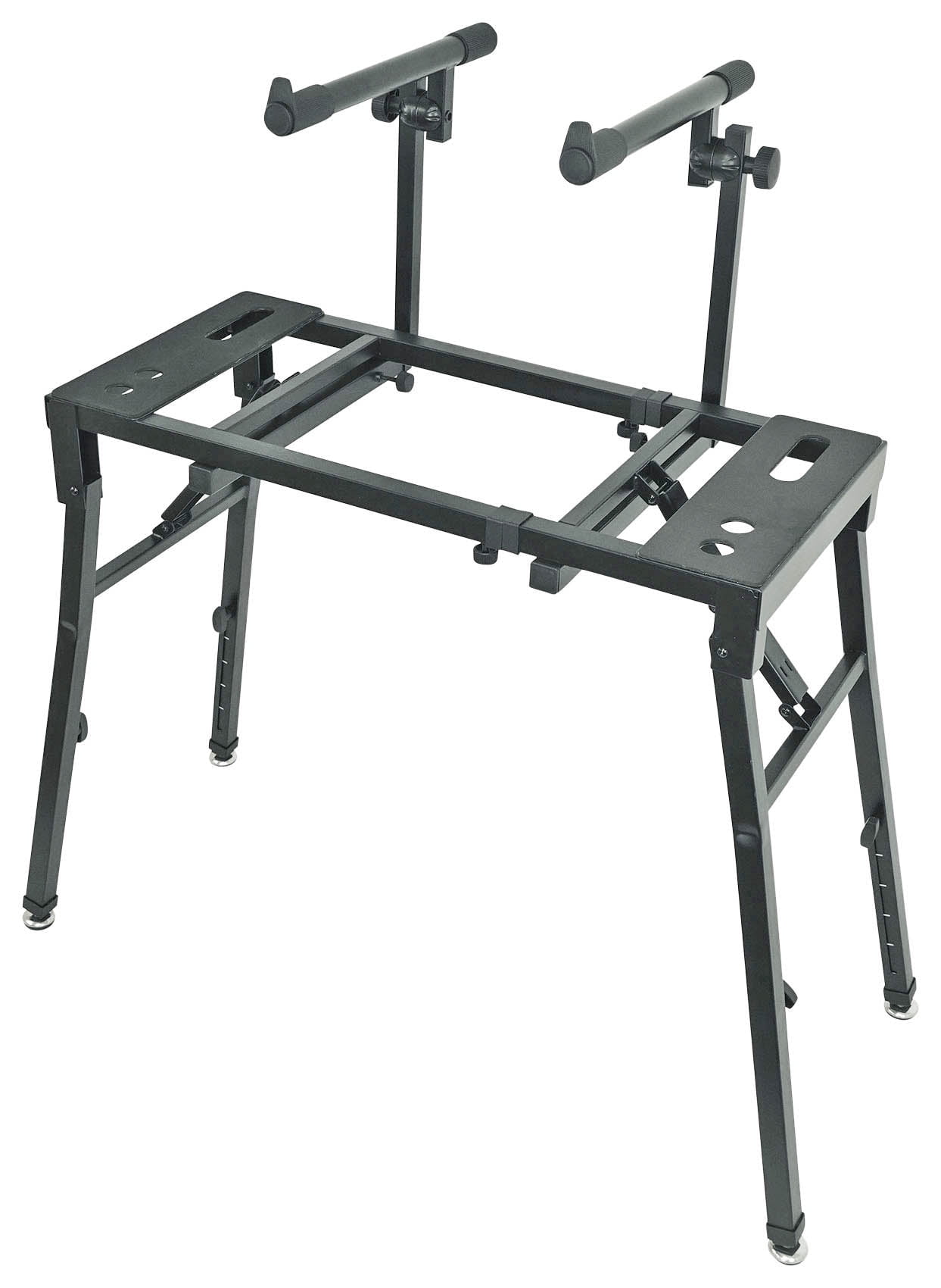 Rockville PKS40 Heavy-Duty Steel 2-Tier Platform Keyboard Stand - Adjustable, Folding, 200 lb. Capacity