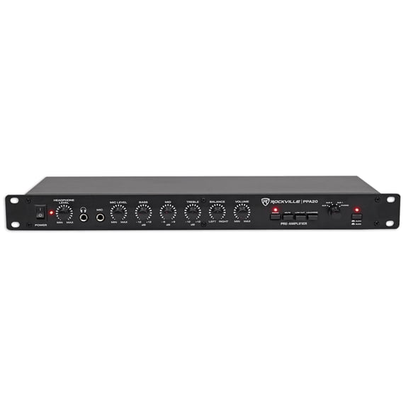 Rockville PPA20 Preamp Professional 1U Rack Mount Pre-Amplifier w/Crossover+EQ