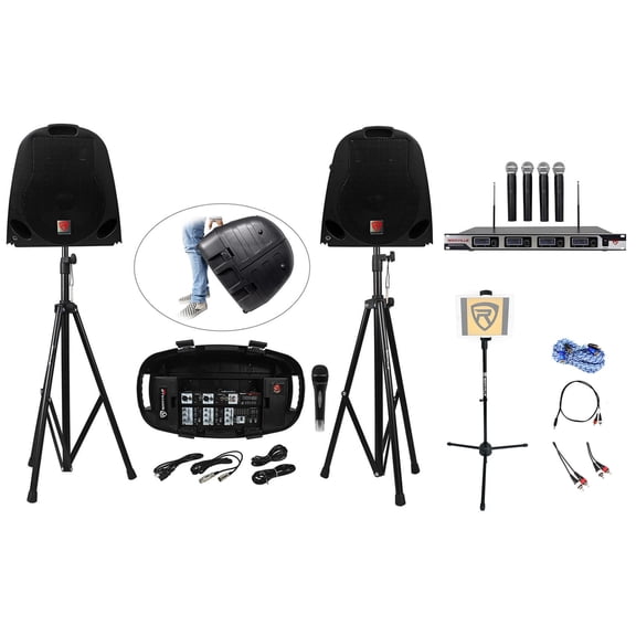 Rockville Pro Dual 10" ipad/iphone/Laptop/Android/Tablet Karaoke Machine/System