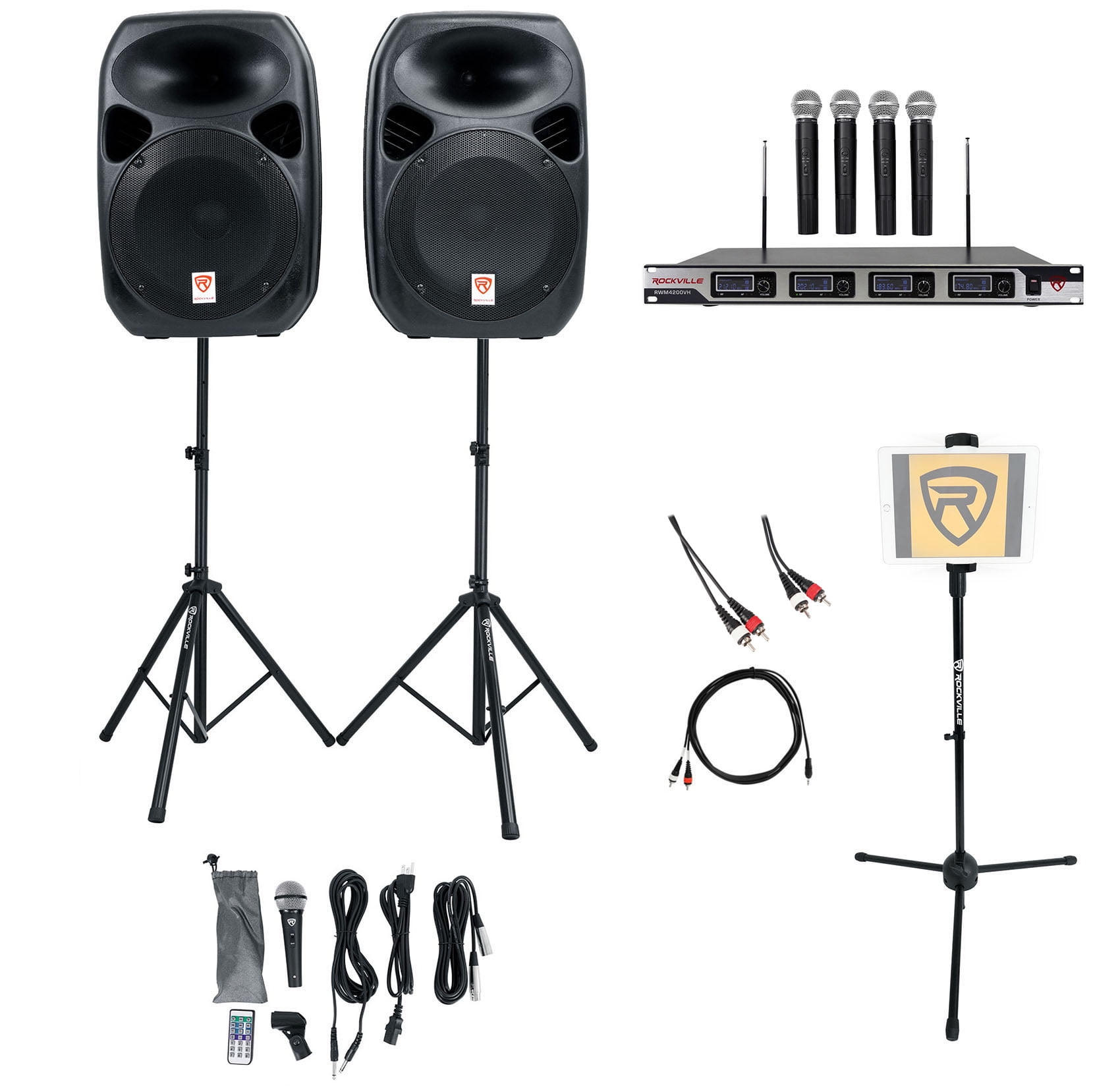 Rockville Pro Dual 12" Laptop/iphone/ipad/Android/Tablet Karaoke Machine/System