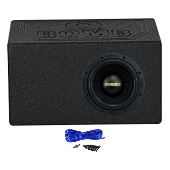 Rockville Punisher 8D1 8" 750w RMS Competition Car Subwoofer + Vented Sub Box