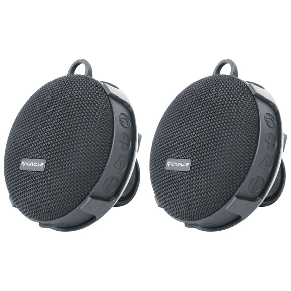Rockville R-GO 16W IP67 Waterproof Portable Bluetooth Speaker with Bicycle Bar Mount, TF Card, Speakerphone, USB-C, 2-piece