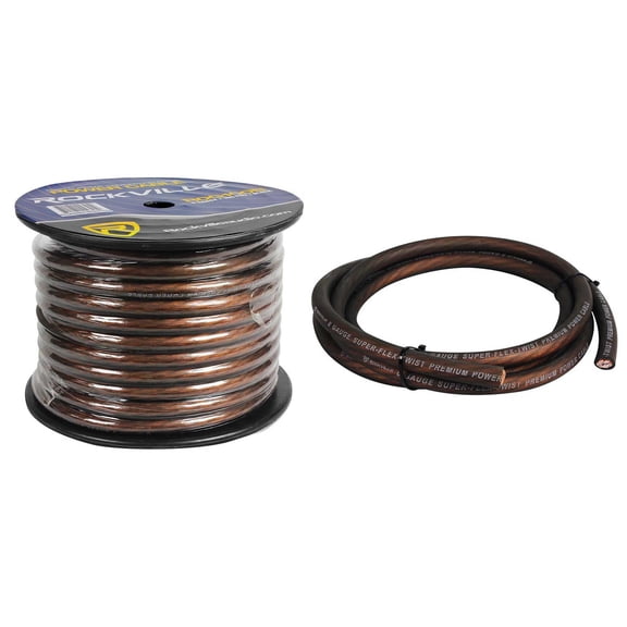Rockville R0G100 BLACK 0 Gauge 100 Foot Spool Car Amp Power/Ground Wire Cable 100ft