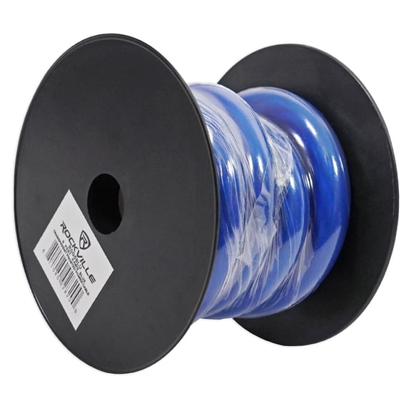 Rockville R0G5BLUE 0 Gauge AWG 5 Ft. Blue Car Amp Ground Wire Cable