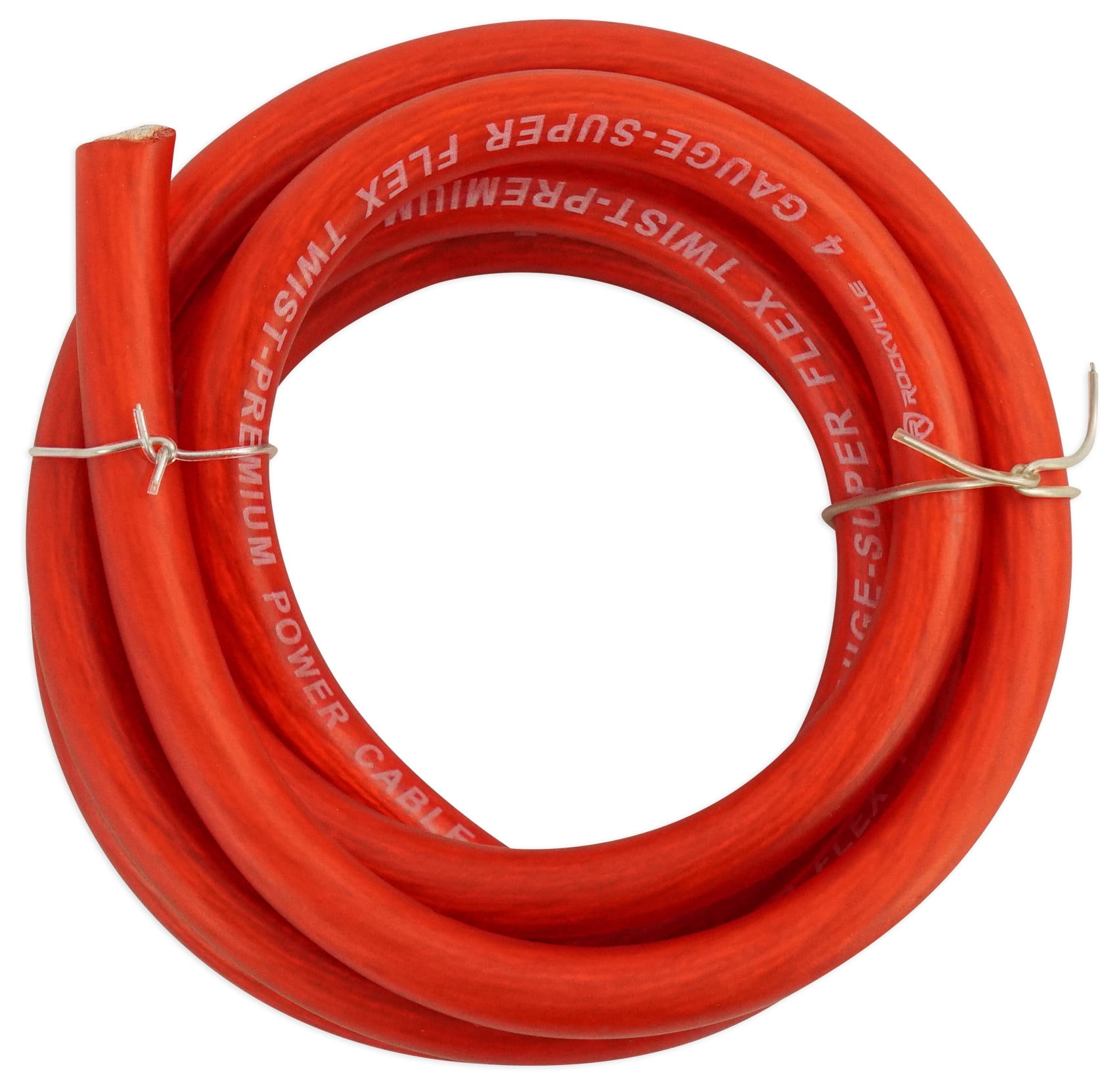 Rockville R4G5R Red 4 AWG Gauge 5 Foot Car Amp Ground Wire