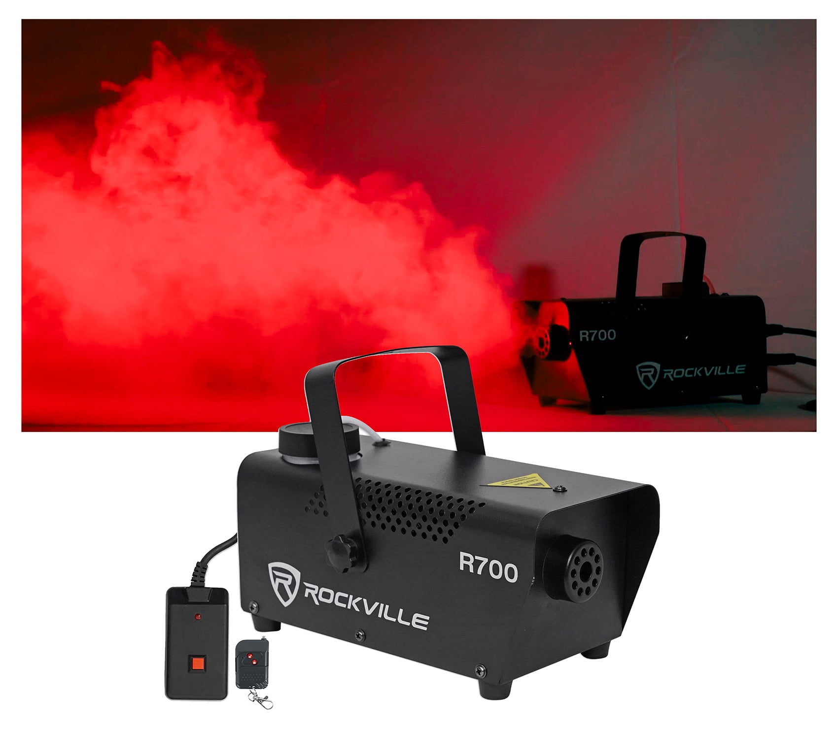 Rockville R700 700W Fog Machine, 10 oz Tank, Quick 3.5 Min Heatup, 3,000 CFM Output, Wired + Wireless Remotes, for DJs, Parties, Theatrical Events