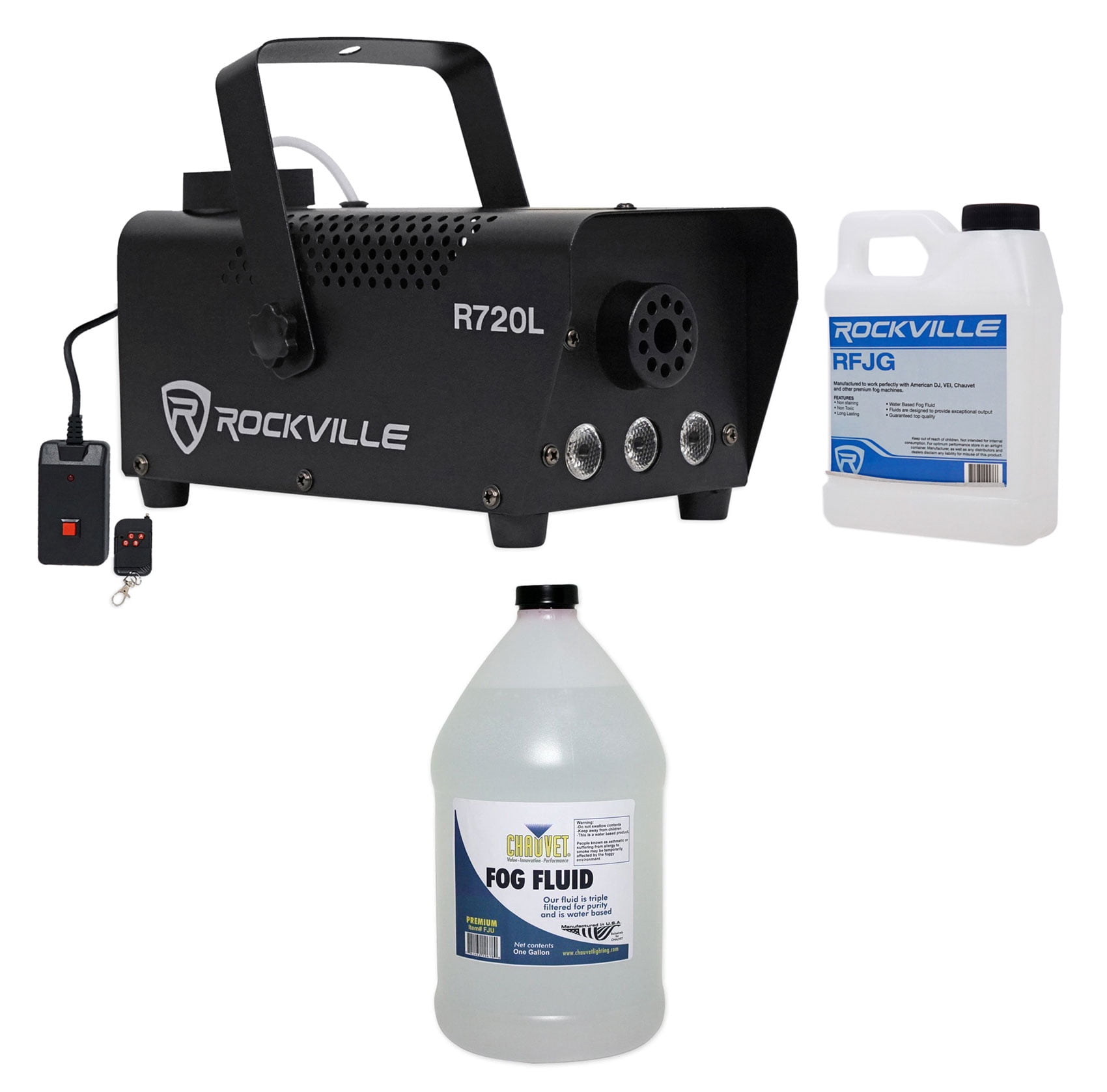 Rockville R720L LED Fog/Smoke Machine Fogger+Remote+Gallon Chauvet ...