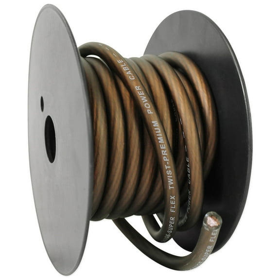 Rockville R8G20B 20' Foot 8 Gauge Black Car Amp Power/Ground Cable Install Wire