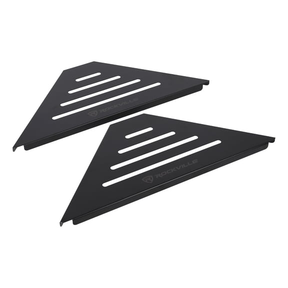 Rockville RBOOTH SHELF Heavy-Duty 1.2mm Steel DJ Booth Shelves for 22mm Square Tubing, 35 lbs Max Load Capacity (Pair)