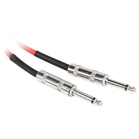Rockville RCGT3R 3ft 1/4'' TS to 1/4'' TS Instrument Guitar Cable, Red, Durable PVC Jacket, Oxygen-Free Copper, Nickel-Plated Connectors, for Musicians and Studio Recording