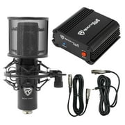 Rockville RCM PRO Studio Recording Condenser Microphone+Phantom Power Supply