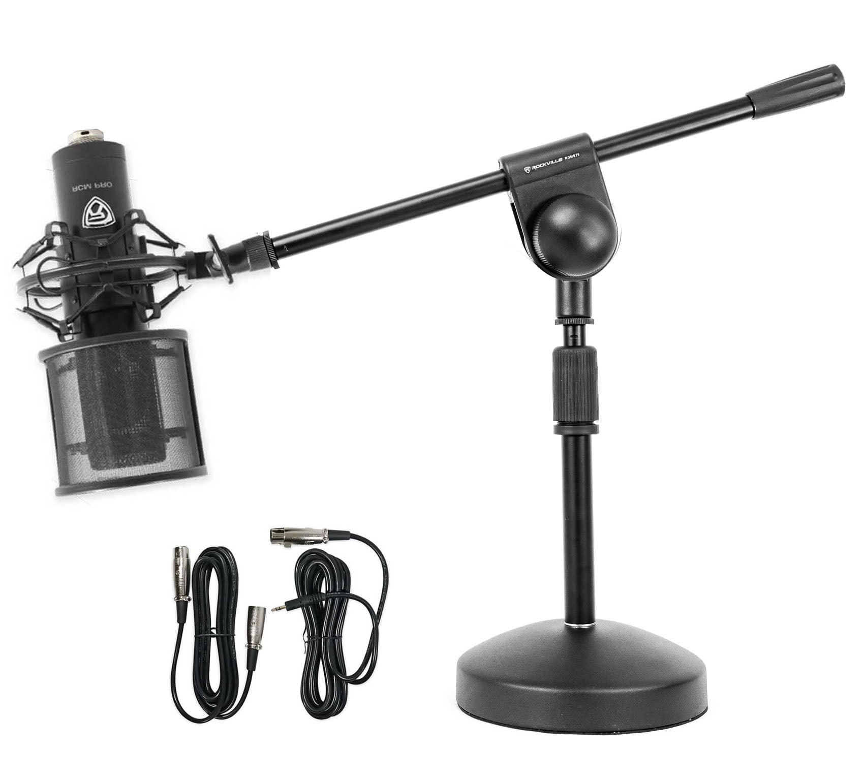 Rockville RCM PRO Studio/Recording Podcast Condenser Microphone +Desk Stand/Boom