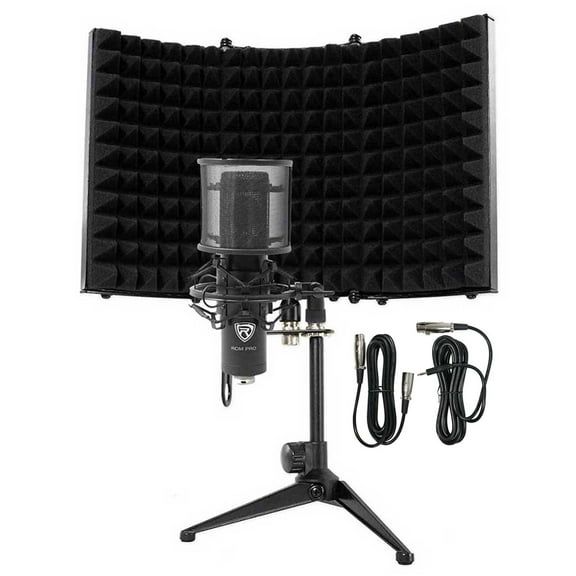 Rockville RCM PRO Studio/Recording Podcast Condenser Microphone+Isolation Shield