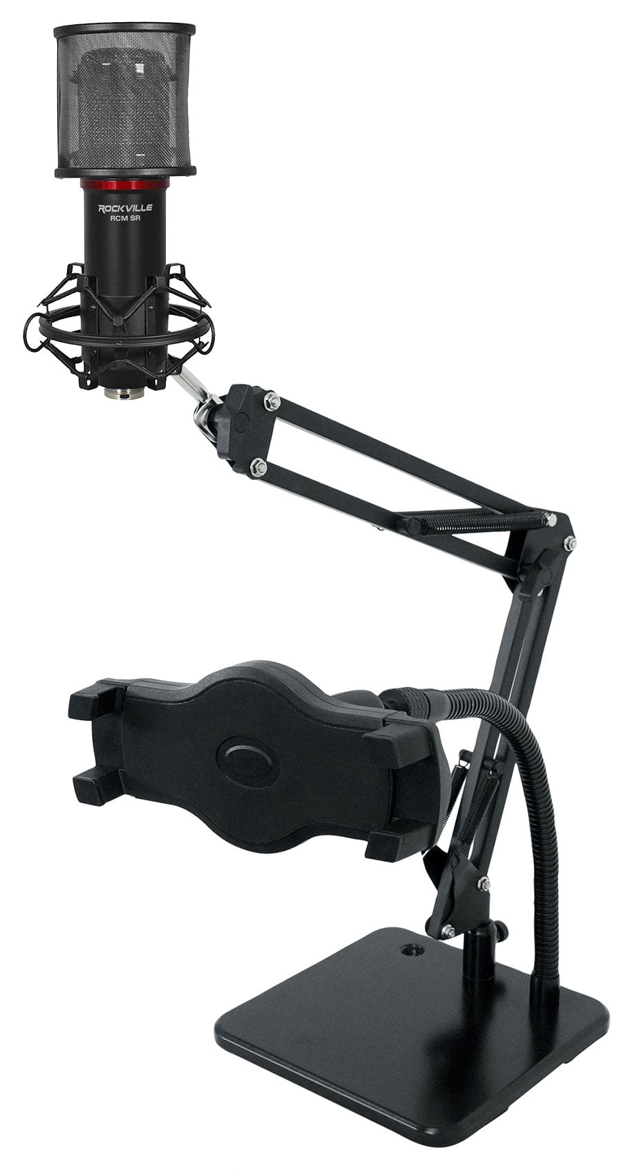 Rockville RCM SR Recording Condenser Microphone Mic + Dual Desktop Stand