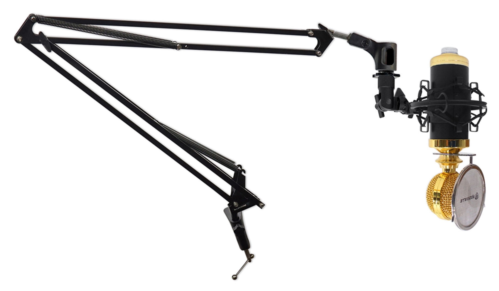 Rockville RCM02 Studio Recording Condenser Microphone Mic+Boom Arm+Desk Clamp