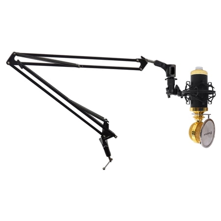 Rockville RCM02 Studio Recording Condenser Microphone Mic+Boom Arm+Desk Clamp