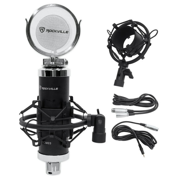Rockville RCM03 Video Conference Live Stream Recording Microphone Zoom Mic