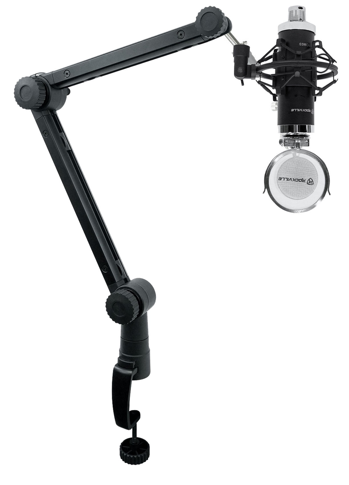 Rockville RCM03 Studio Recording Condenser Microphone+Shock Mount+Pro Boom Arm