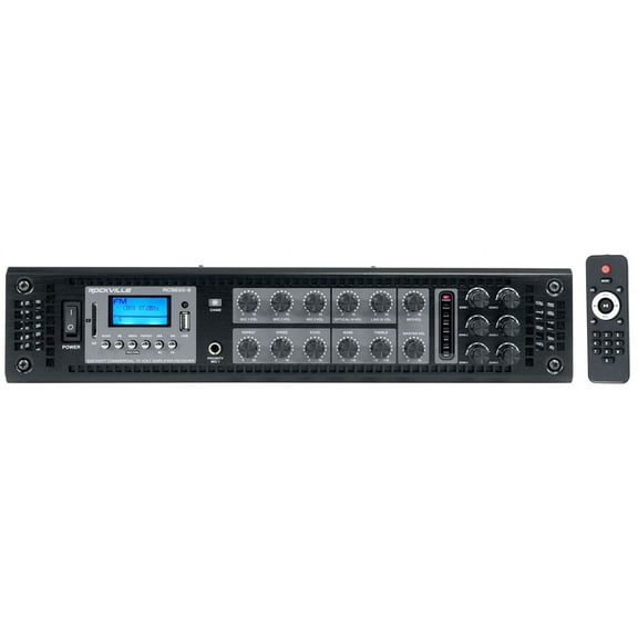 Rockville RCS650-6 650 Watt 6 Zone 70v Commercial/Restaurant Amplifier/Bluetooth