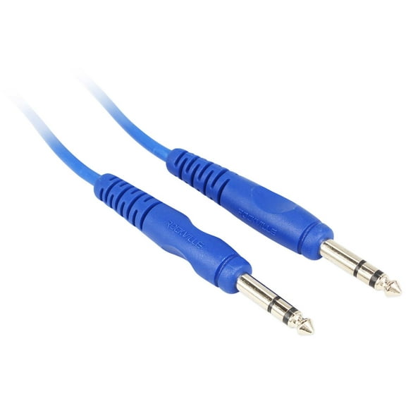 Rockville RCTR103BL 3' 1/4'' TRS to 1/4'' TRS Balanced Cable, Blue, 100% Copper