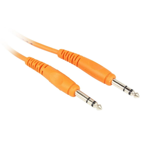 Rockville RCTR103O 3' 1/4'' TRS to 1/4'' TRS Balanced Cable, Orange, 100% Copper