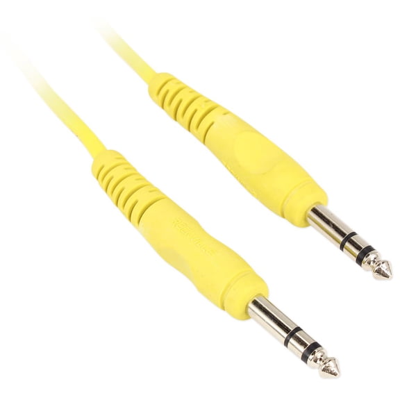Rockville RCTR103Y 3' 1/4'' TRS to 1/4'' TRS  Cable, Yellow, 100% Copper