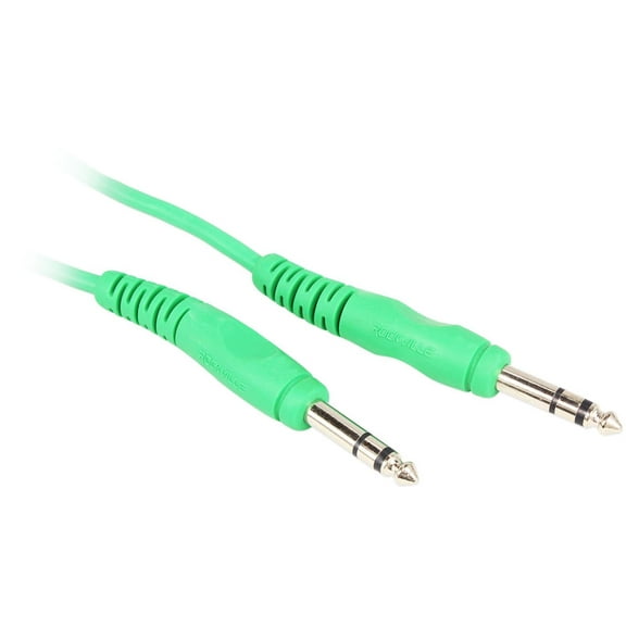 Rockville RCTR106G 6' 1/4'' TRS to 1/4'' TRS Cable, Green, 100% Copper