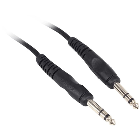 Rockville RCTR110B 1/4'' TRS to 1/4'' TRS Straight Instrument Cable, 10 ft, Black, 100% Copper