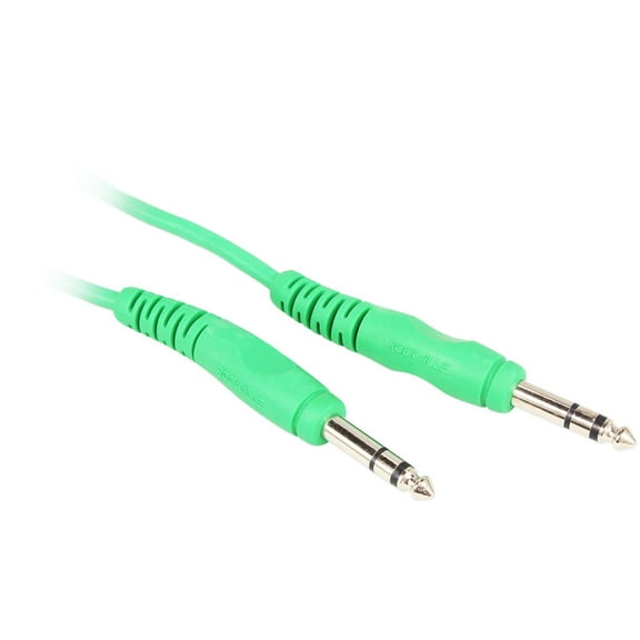 Rockville RCTR110G 10' 1/4'' TRS to 1/4'' TRS Cable, Green, 100% Copper