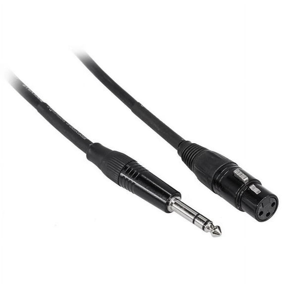 Rockville RCXFB25B Female REAN XLR to 1/4" TRS Cables, 100 Percent Copper, 25'