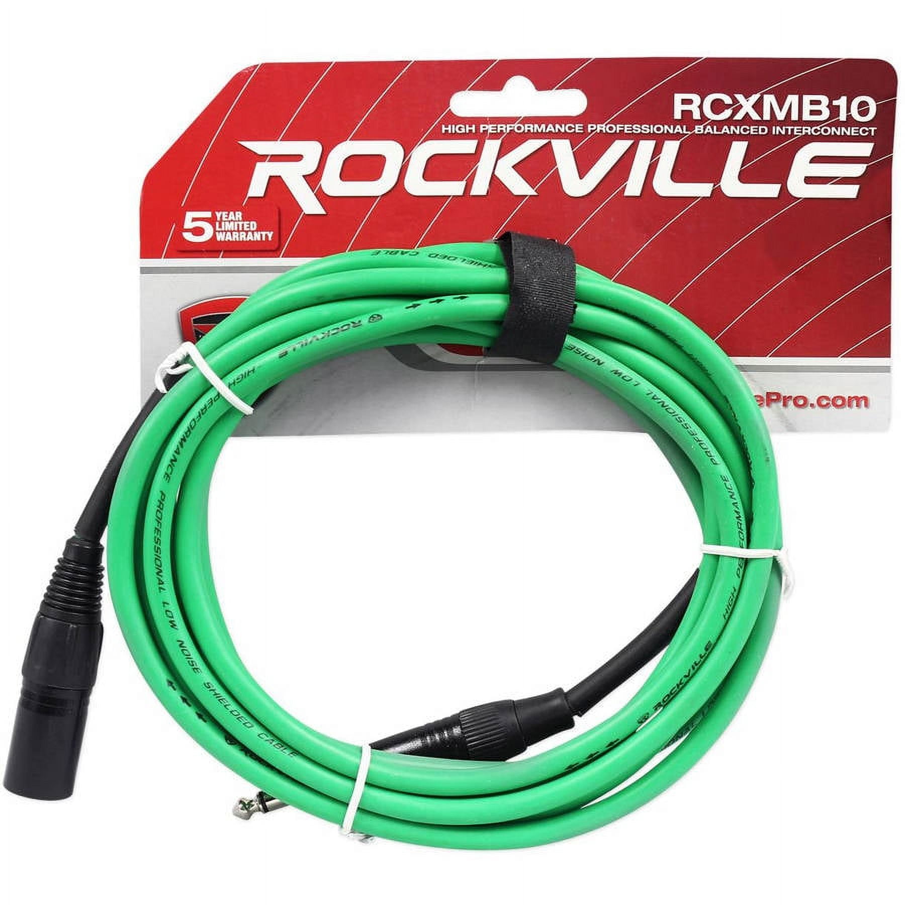 Rockville RCXMB10G Male REAN XLR to 1/4" TRS Cable, 100 Percent Copper