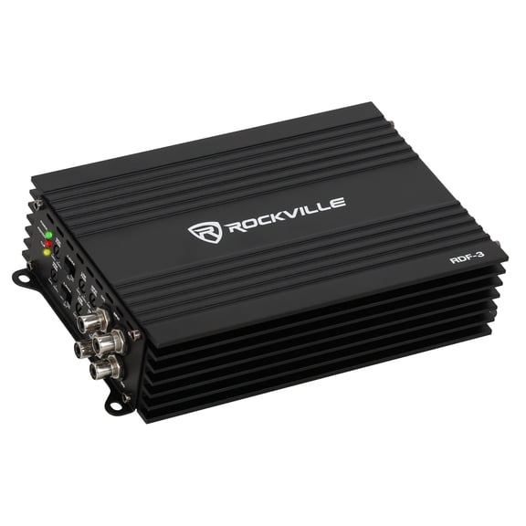 Rockville RDF-3 1600W Peak 400W RMS 4-Channel Class D Car Amplifier, 2 Ohm Stable, Bridgeable, High and Low Pass Crossovers, Compact