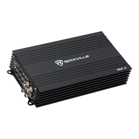 Rockville RDF-4 4-Channel Class D Car Amplifier, 1400w Peak / 700w RMS, Compact Design, Tiffany RCA