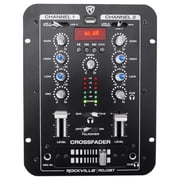Rockville RDJ3BT 2 Channel DJ Mixer with USB, Bluetooth, Talkover, 4 Line Inputs