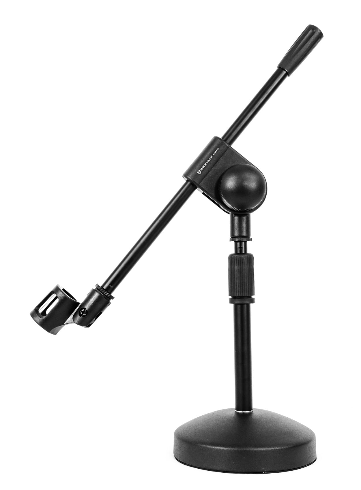 Rockville RDMS70 Desktop Mic Stand with Boom+Steel Round Base+Adjustable Height