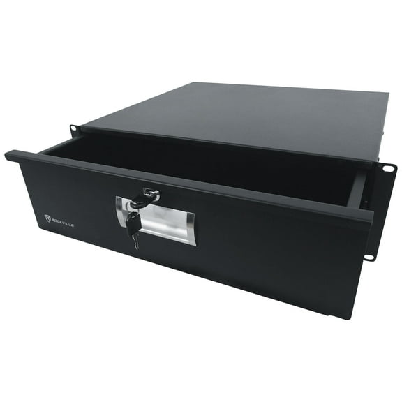 Rockville RDR3U 3U 19" Rack Mount DJ Drawer with Key + Screws + Tight Railings