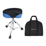 Rockville RDS52 Double Braced Drum Throne with Memory Foam and Travel Bag Black/Blue