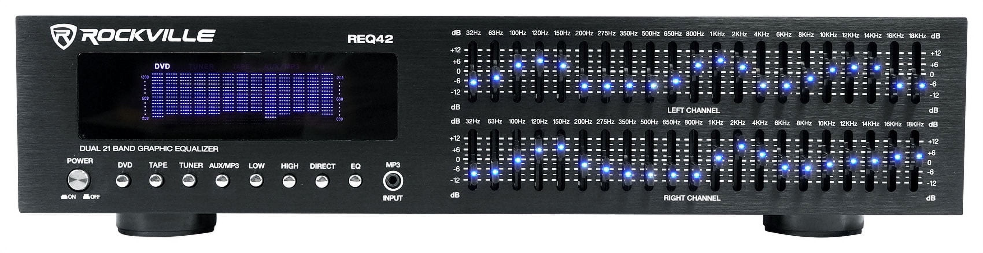 "Rockville REQ42B 19"" Rack Mount 2 x 21 Band Graphic Stereo Equalizer