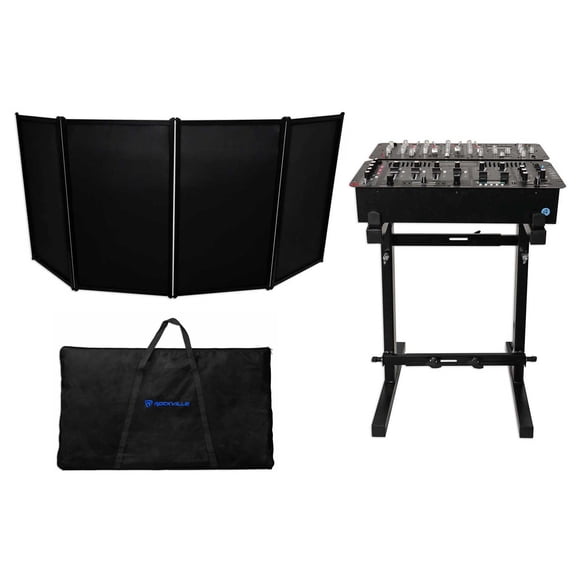 Rockville RFAAB DJ Event Facade Light Weight Booth+Travel Bag+Scrim+Mixer Stanad