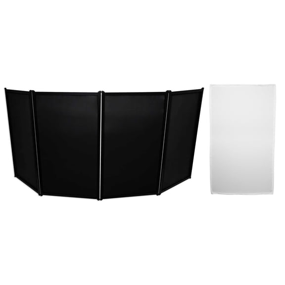 Rockville RFAAC DJ Event Facade Metal Frame Booth+Travel Bag+Black+White Scrims