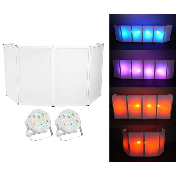 Rockville RFAAW DJ Event Facade 6-Panel Booth+Bag+Scrim+(2) White Par Lights