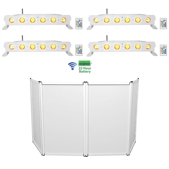 Rockville RFAAW DJ Event Facade Booth+Bag+(4) Wireless DMX Battery Strip Lights