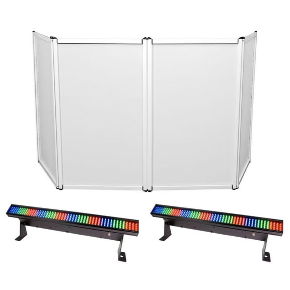 Rockville RFAAW DJ Event Facade Booth+Travel Bag+Scrim+(2) Chauvet Strip Lights