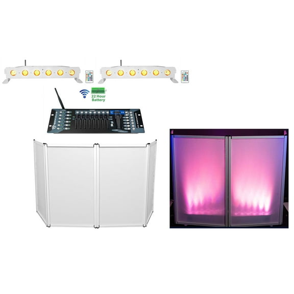 Rockville RFAAW DJ Facade Booth+(2) Wireless DMX Battery Strip Lights+Controller