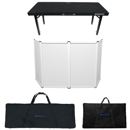 Rockville RFAAW Event Facade Booth+Travel Bag+Scrim+Foldable Adjustable DJ Table