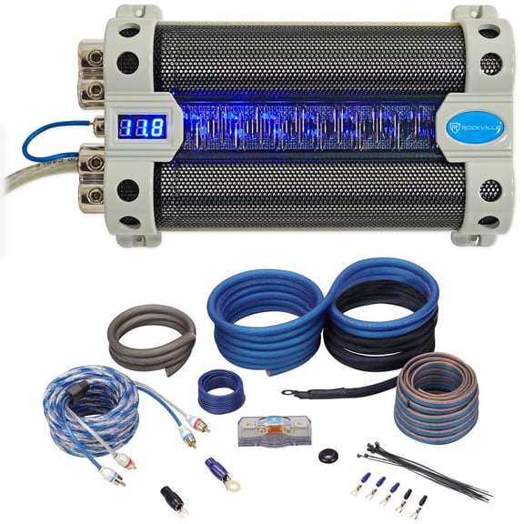 Rockville RFC30F 30 Farad Capacitor Voltage Display+Amp Kit