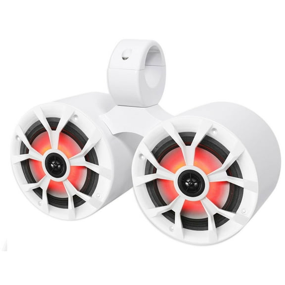 Rockville RKL65MBW Dual 6.5" 700w Marine Wakeboard LED Speakers+2 Color Grilles